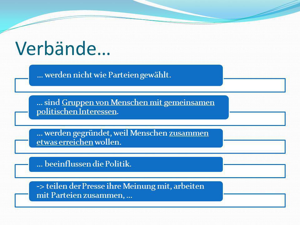 Verbände… … werden nicht wie Parteien gewählt.