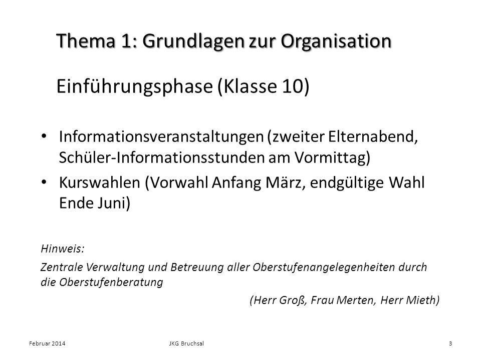 Thema 1: Grundlagen zur Organisation