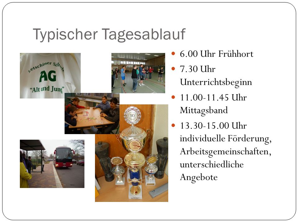 Typischer Tagesablauf