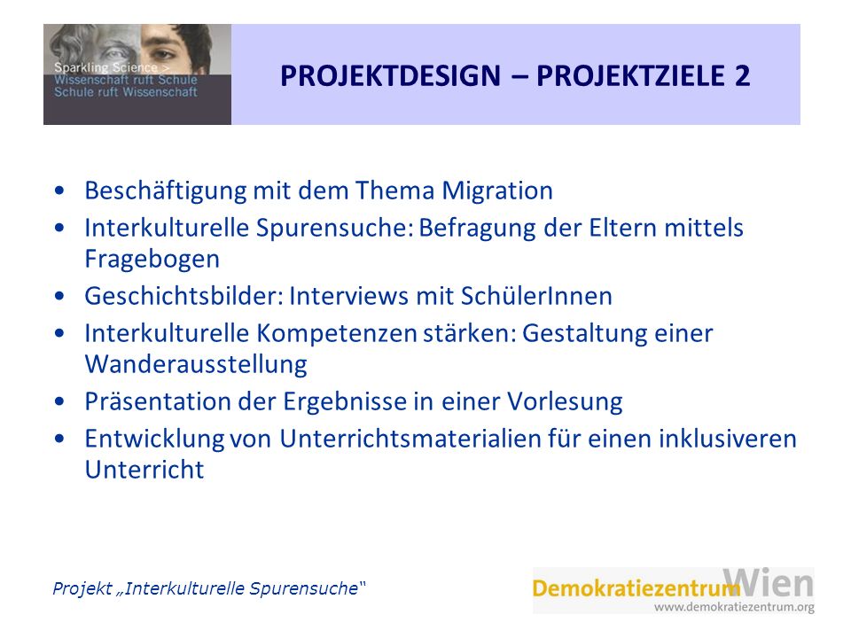PROJEKTDESIGN – PROJEKTZIELE 2