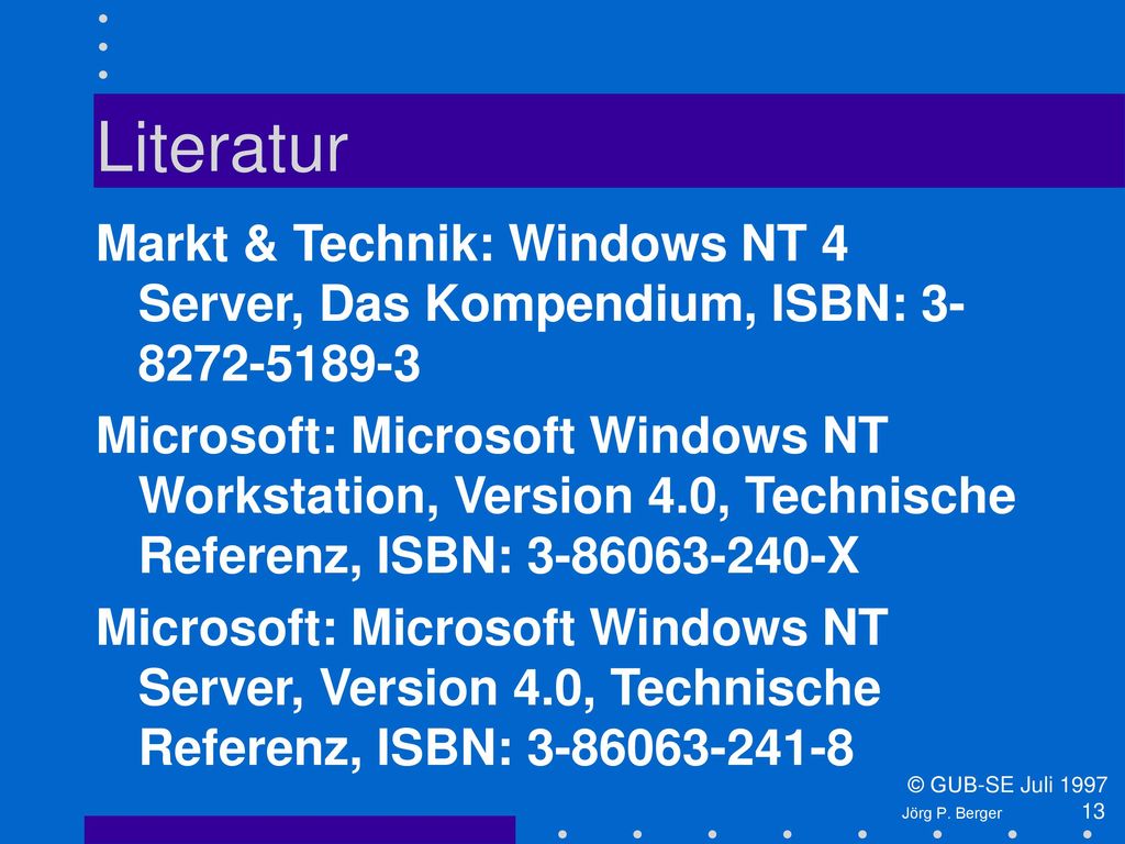 Literatur Markt & Technik: Windows NT 4 Server, Das Kompendium, ISBN: