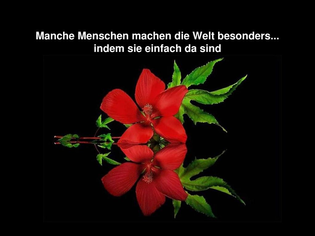 Manche Menschen machen die Welt besonders... indem sie einfach da sind