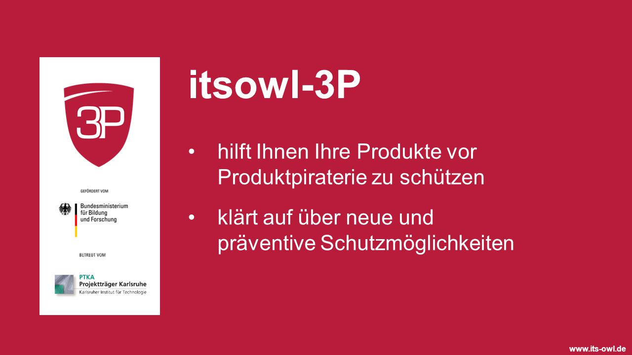 itsowl-3P hilft Ihnen Ihre Produkte vor Produktpiraterie zu schützen