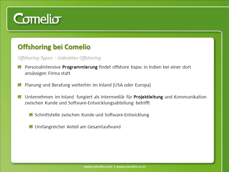 Offshoring-Typen – Indirektes Offshoring