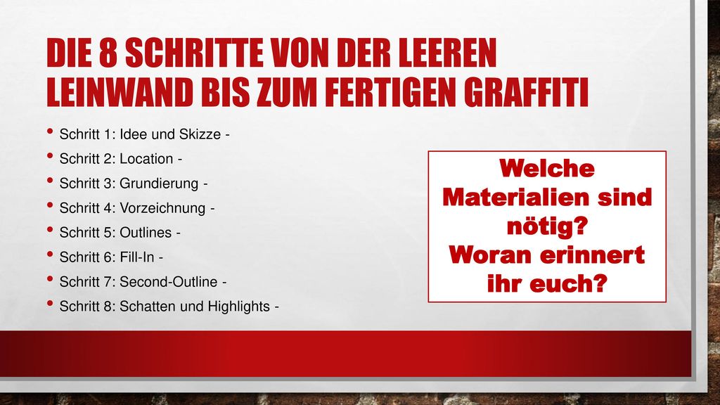 Die 8 Schritte von der leeren Leinwand bis zum fertigen graffiti
