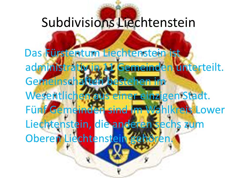 Subdivisions Liechtenstein