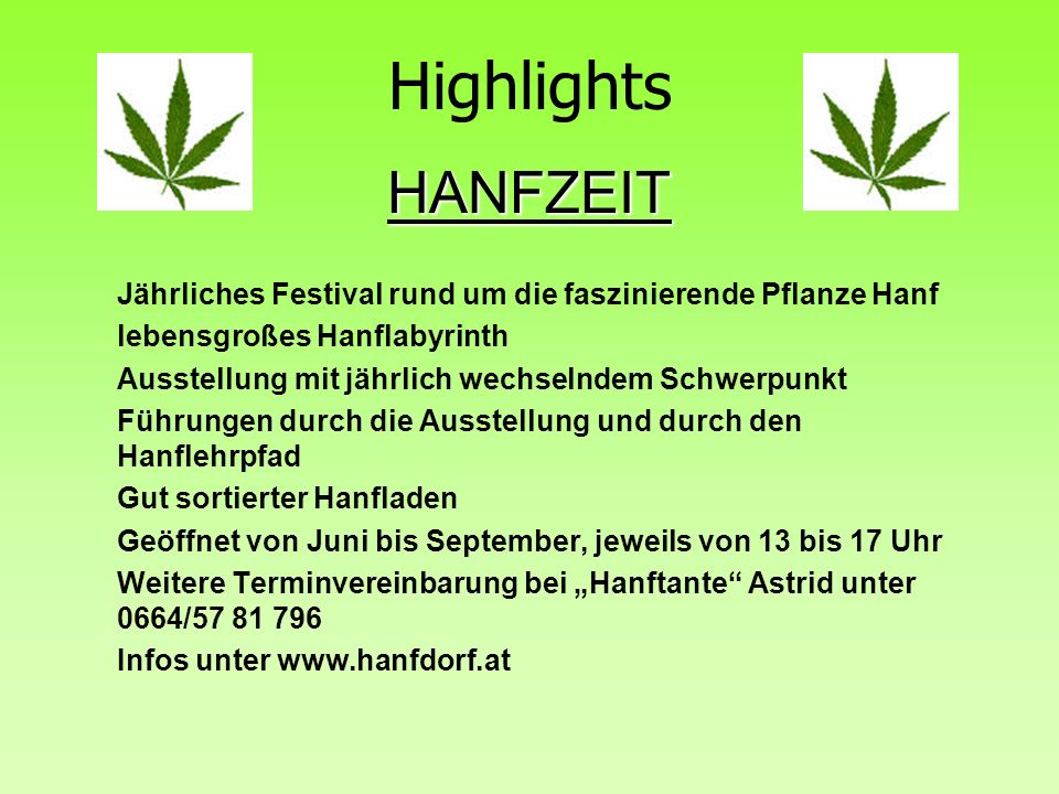 Highlights HANFZEIT. Jährliches Festival rund um die faszinierende Pflanze Hanf. lebensgroßes Hanflabyrinth.