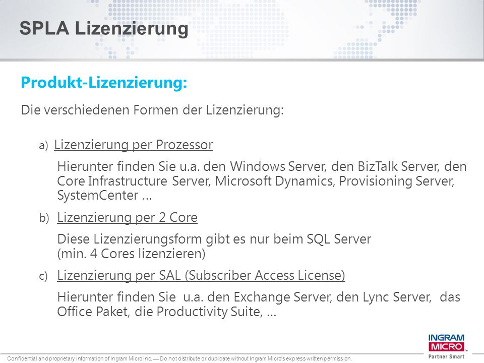 6 SPLA Lizenzierung Produkt-Lizenzierung: