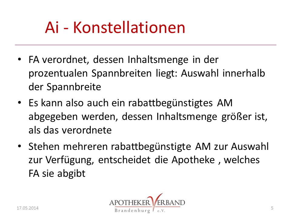 Ai - Konstellationen FA verordnet, dessen Inhaltsmenge in der prozentualen Spannbreiten liegt: Auswahl innerhalb der Spannbreite.