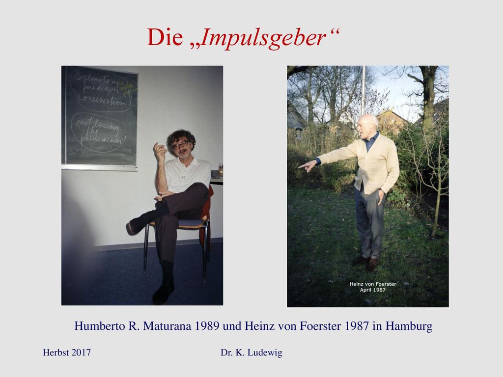 Die „Impulsgeber Humberto R. Maturana 1989 und Heinz von Foerster 1987 in Hamburg.