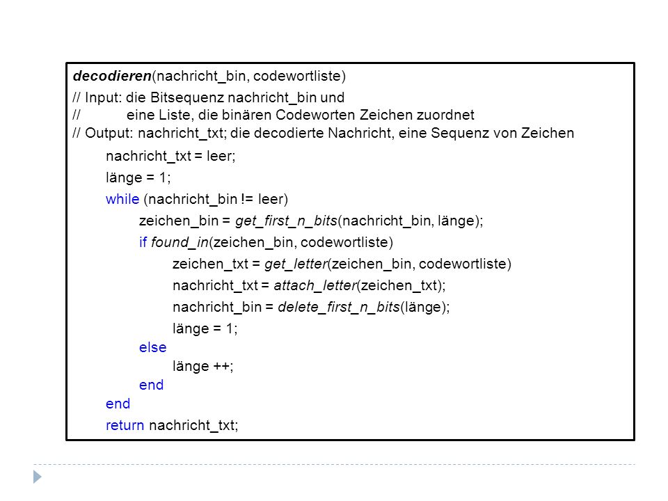 decodieren(nachricht_bin, codewortliste)
