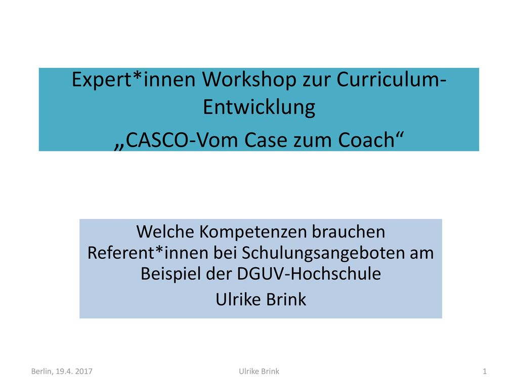 Expert*innen Workshop zur Curriculum-Entwicklung „CASCO-Vom Case zum Coach