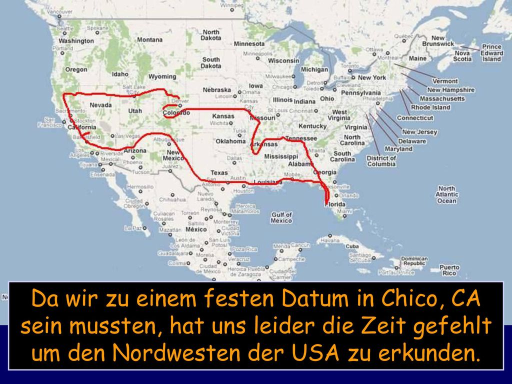 Da wir zu einem festen Datum in Chico, CA sein mussten, hat uns leider die Zeit gefehlt um den Nordwesten der USA zu erkunden.