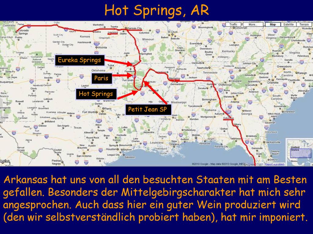 Hot Springs, AR Memphis. Eureka Springs. Eureka Springs. Paris. Lake Guntersville. Paris. Hot Springs.