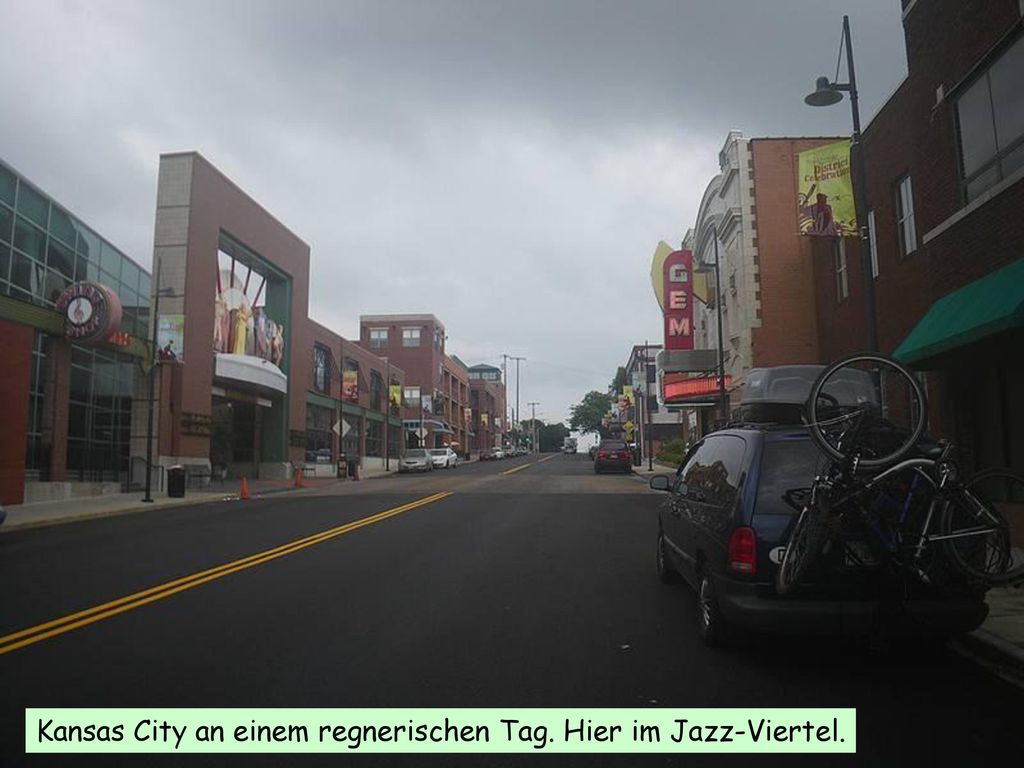 Kansas City an einem regnerischen Tag. Hier im Jazz-Viertel.