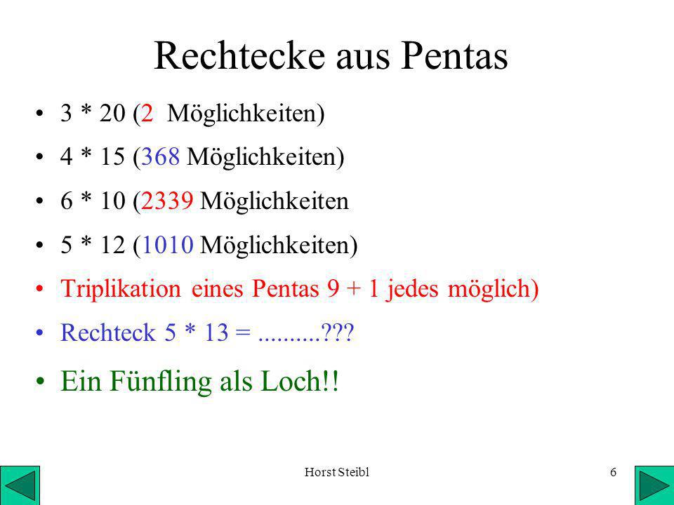 Rechtecke aus Pentas Ein Fünfling als Loch!! 3 * 20 (2 Möglichkeiten)