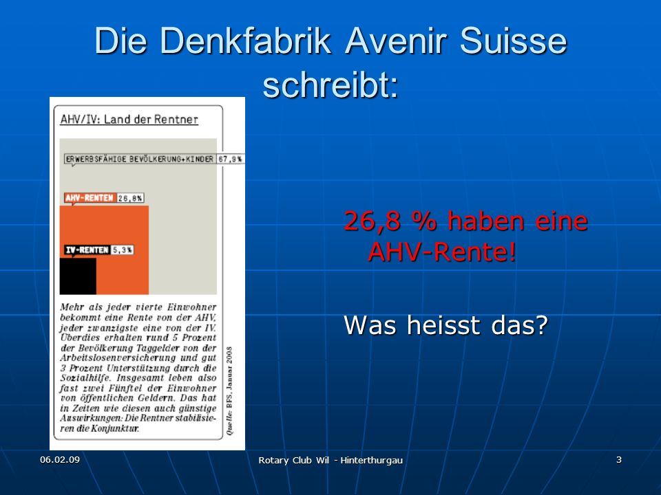 Die Denkfabrik Avenir Suisse schreibt: