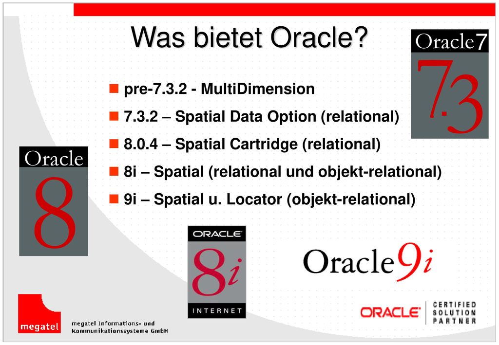 8 7 3 Was bietet Oracle Oracle 7 Oracle pre MultiDimension