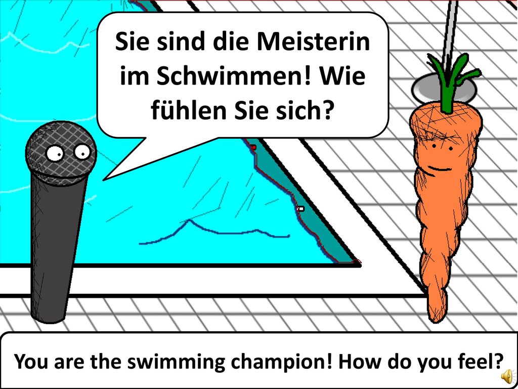Sie sind die Meisterin im Schwimmen! Wie fühlen Sie sich