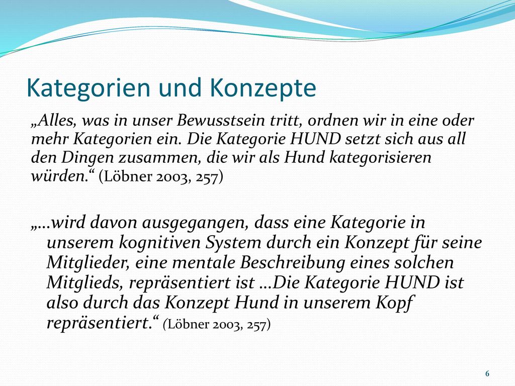 Kategorien und Konzepte