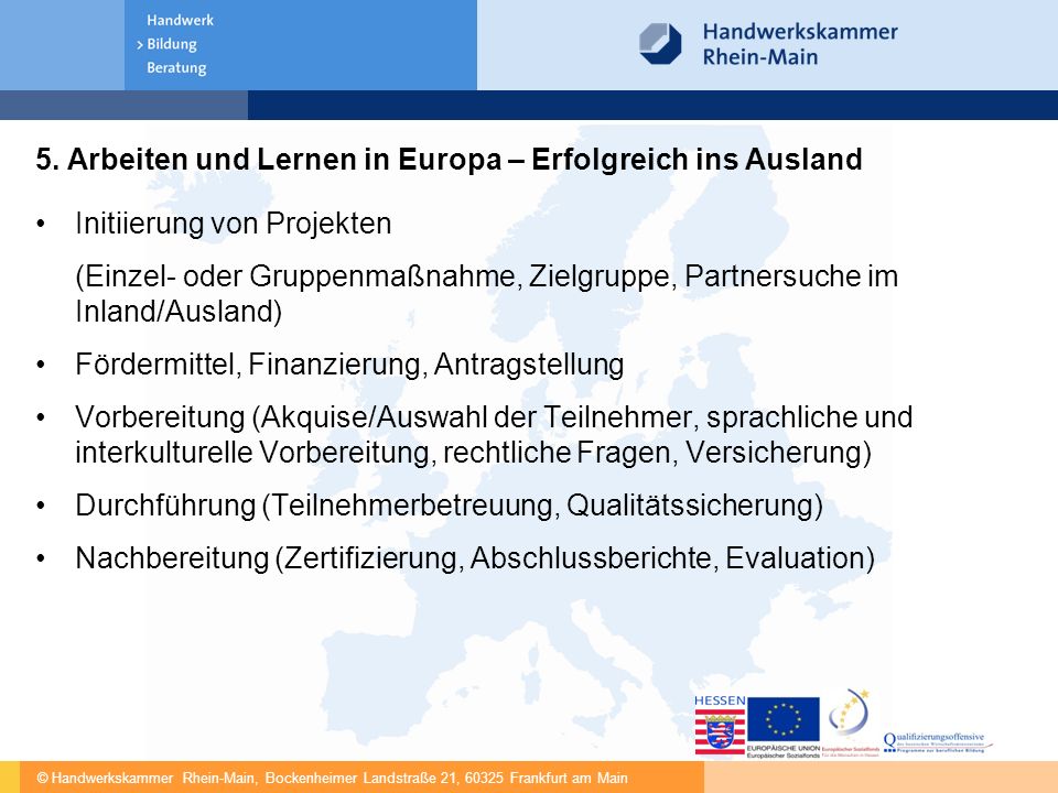 5. Arbeiten und Lernen in Europa – Erfolgreich ins Ausland