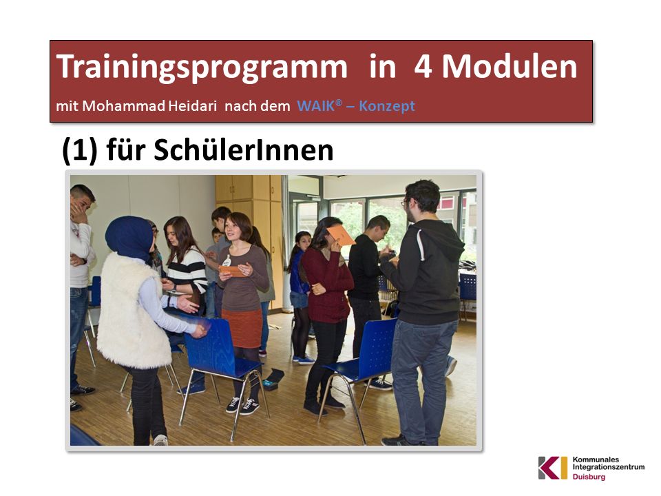 Trainingsprogramm in 4 Modulen mit Mohammad Heidari nach dem WAIK® – Konzept