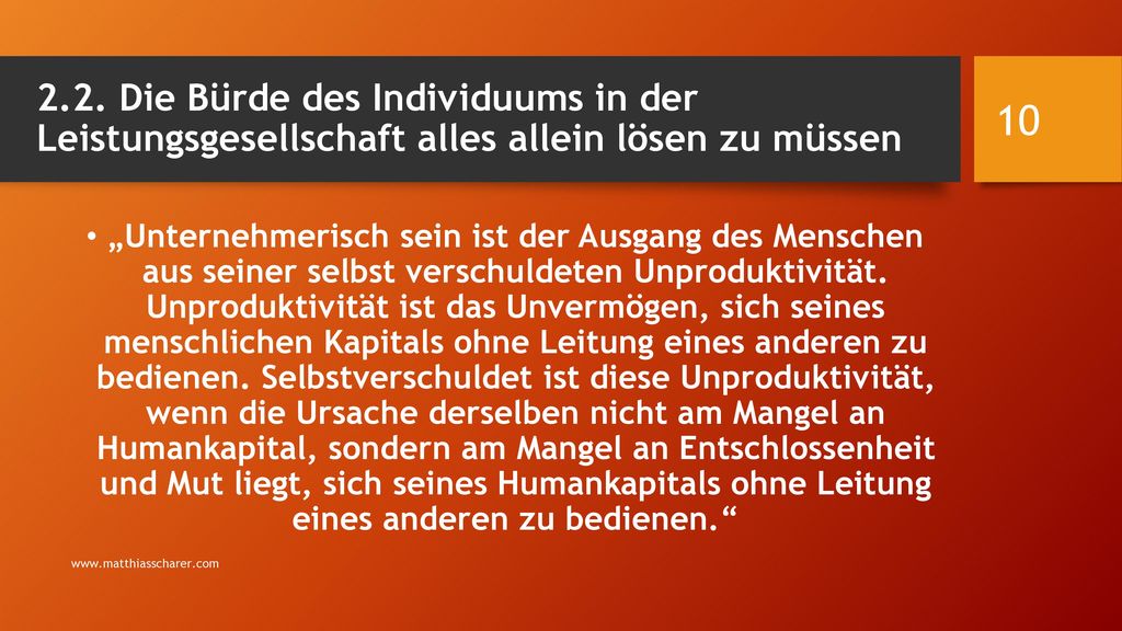 2.2. Die Bürde des Individuums in der Leistungsgesellschaft alles allein lösen zu müssen
