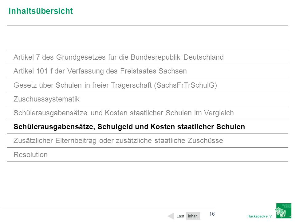 Inhaltsübersicht Artikel 7 des Grundgesetzes für die Bundesrepublik Deutschland. Artikel 101 f der Verfassung des Freistaates Sachsen.