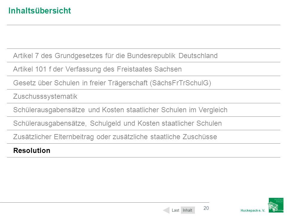Inhaltsübersicht Artikel 7 des Grundgesetzes für die Bundesrepublik Deutschland. Artikel 101 f der Verfassung des Freistaates Sachsen.