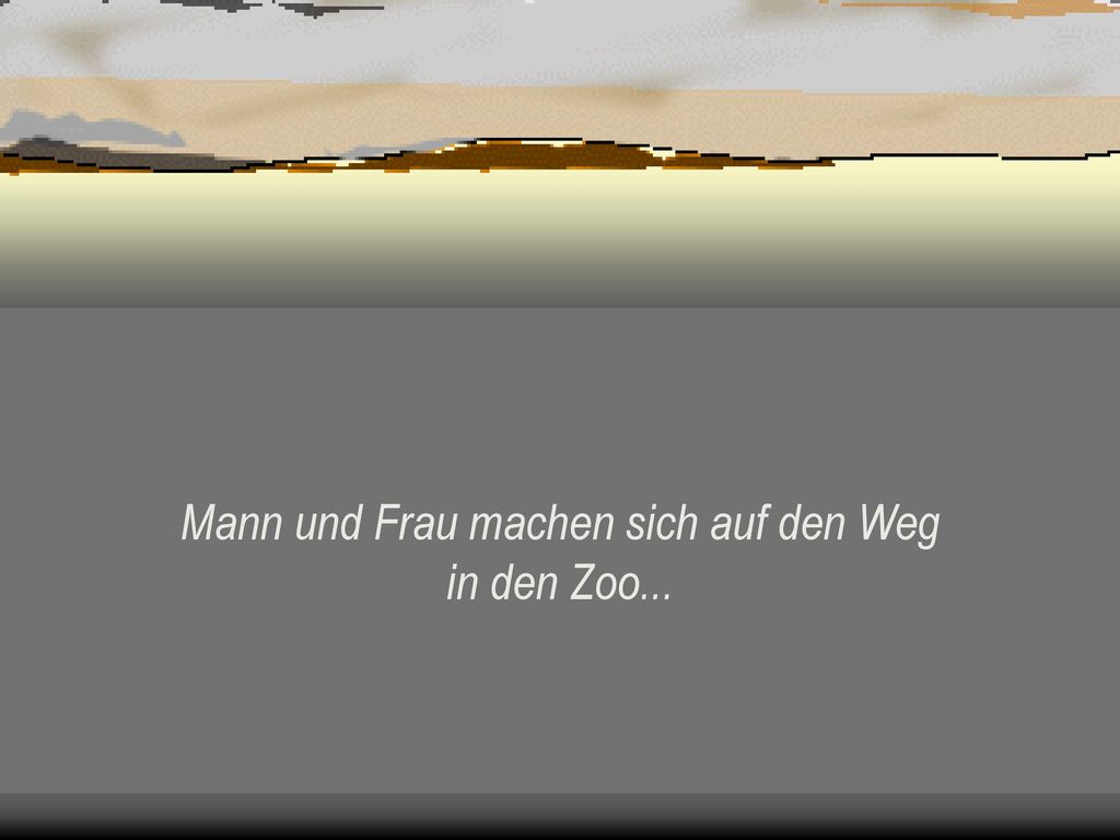 Mann und Frau machen sich auf den Weg in den Zoo...