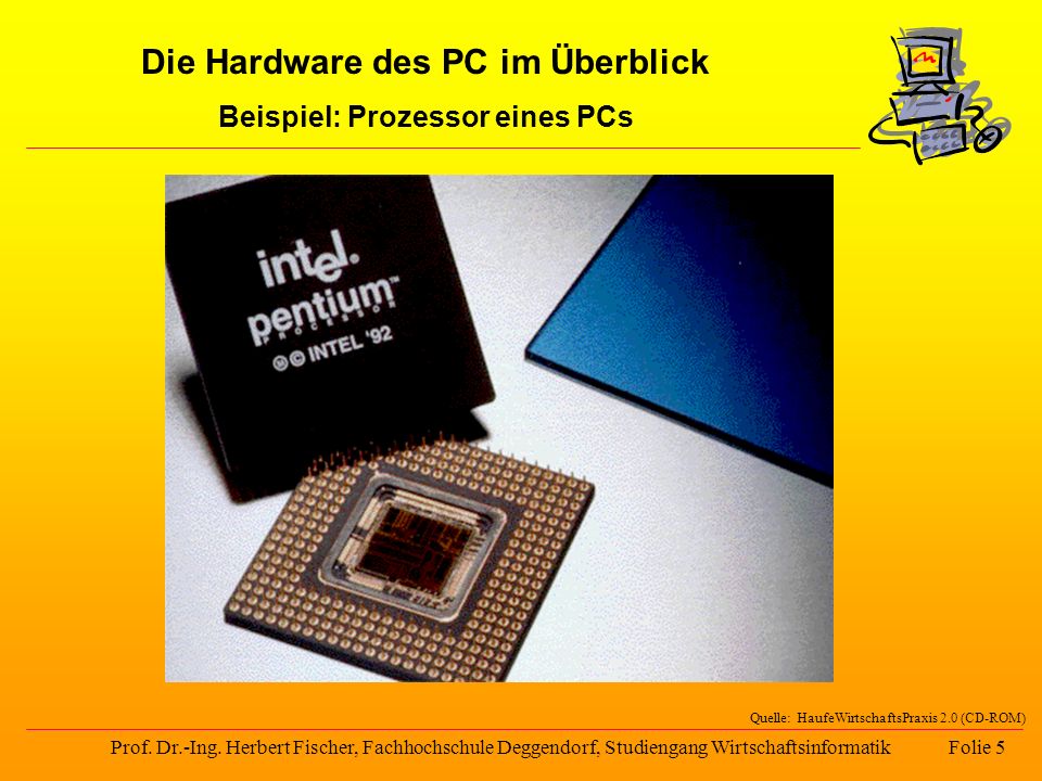 Die Hardware des PC im Überblick Beispiel: Prozessor eines PCs