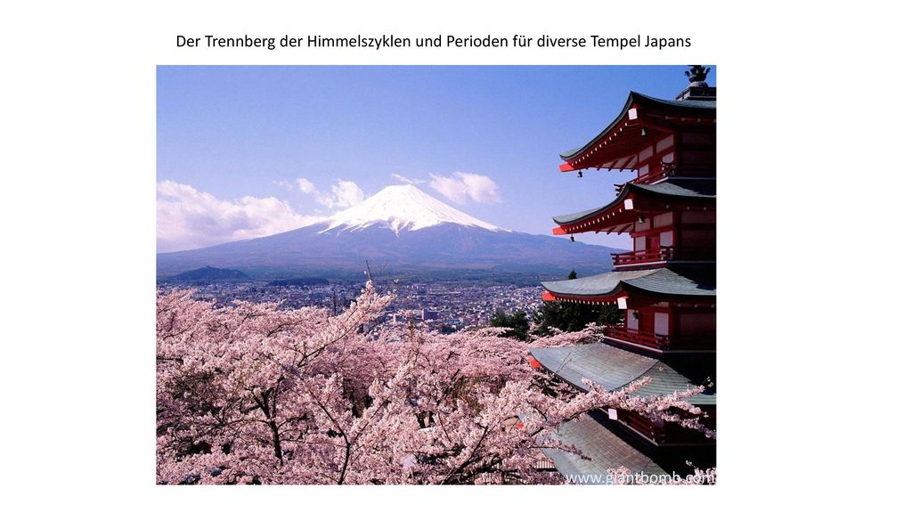 Der Trennberg der Himmelszyklen und Perioden für diverse Tempel Japans