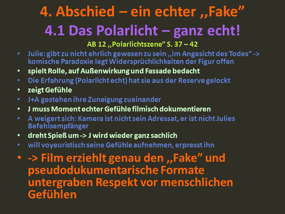 4. Abschied – ein echter ,,Fake 4.1 Das Polarlicht – ganz echt!
