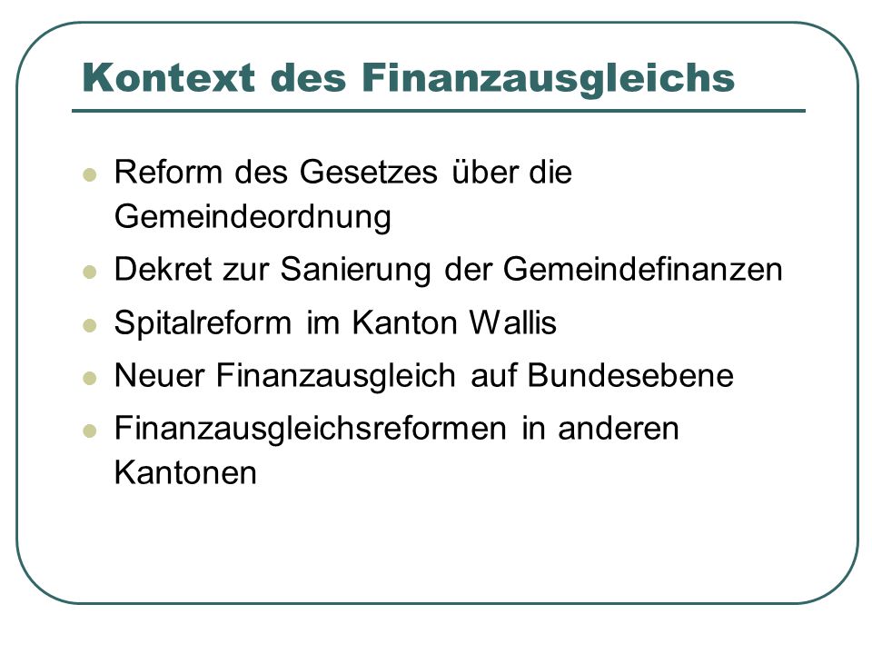 Kontext des Finanzausgleichs
