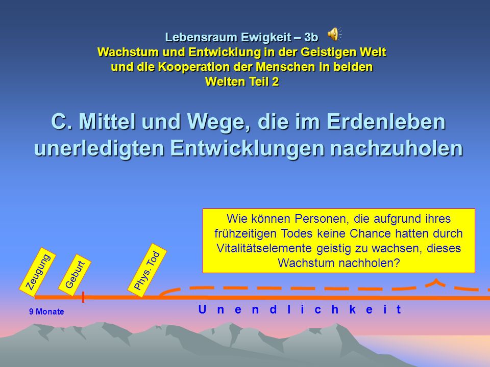 Lebensraum Ewigkeit – 3b Wachstum und Entwicklung in der Geistigen Welt und die Kooperation der Menschen in beiden Welten Teil 2
