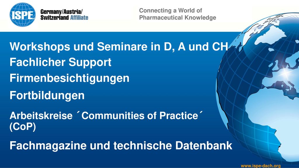 Workshops und Seminare in D, A und CH Fachlicher Support
