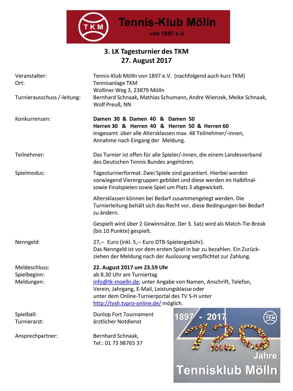 3. LK Tagesturnier des TKM 27. August 2017