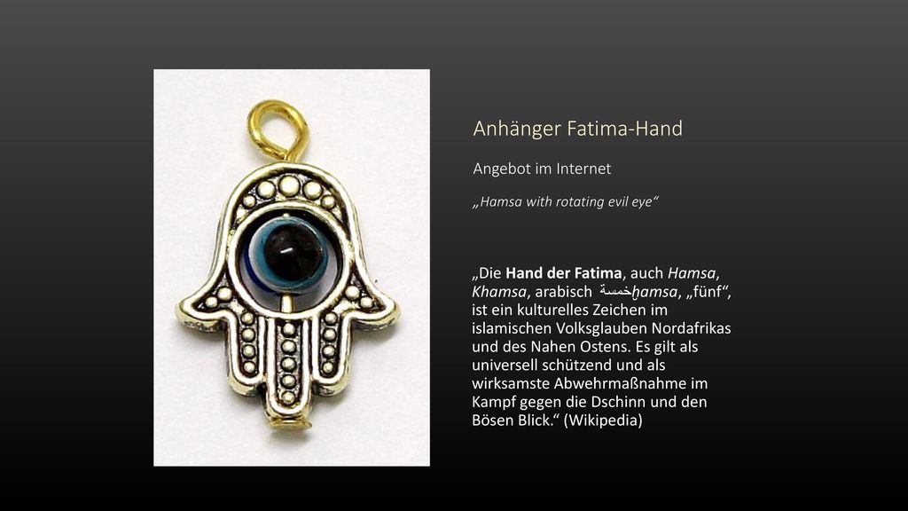 Anhänger Fatima-Hand Angebot im Internet „Hamsa with rotating evil eye
