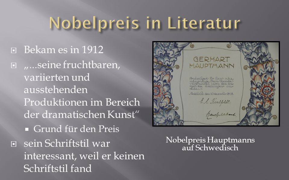 Nobelpreis in Literatur