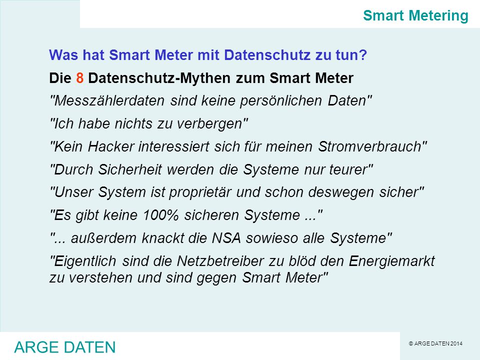 Smart Metering & Datenschutz Herausforderungen und Tendenzen - ppt  herunterladen