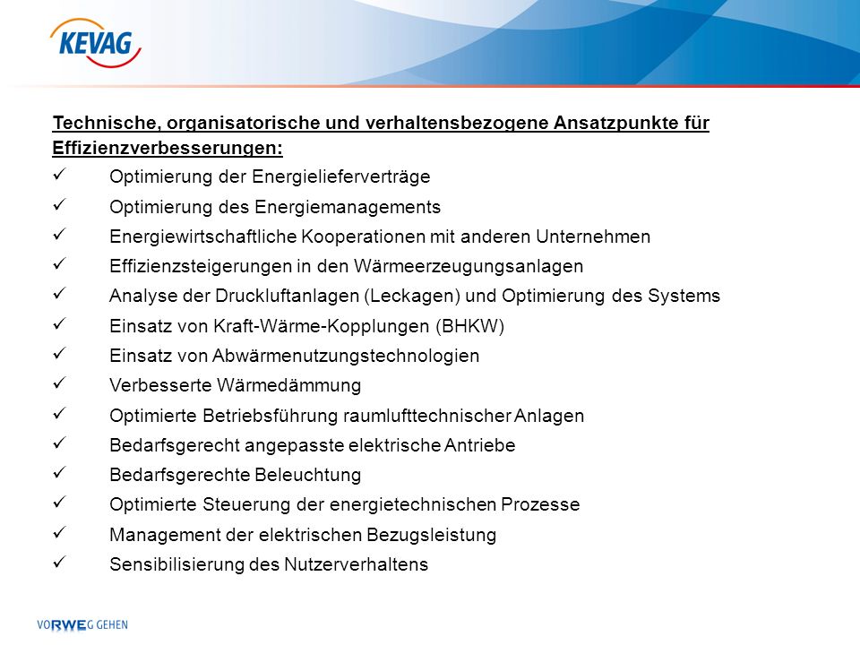 Technische, organisatorische und verhaltensbezogene Ansatzpunkte für