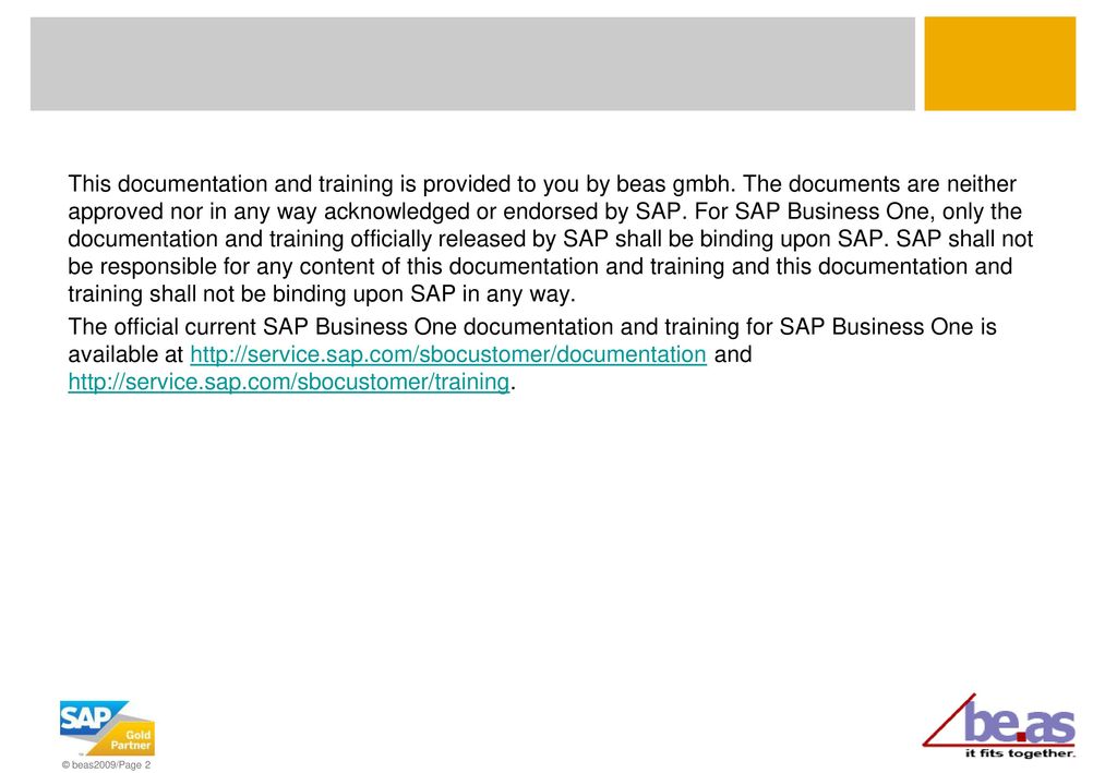 This documentation and training is provided to you by beas gmbh
