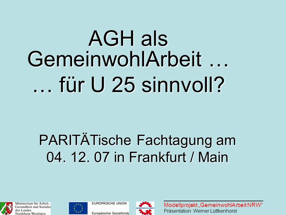 PARITÄTische Fachtagung am in Frankfurt / Main
