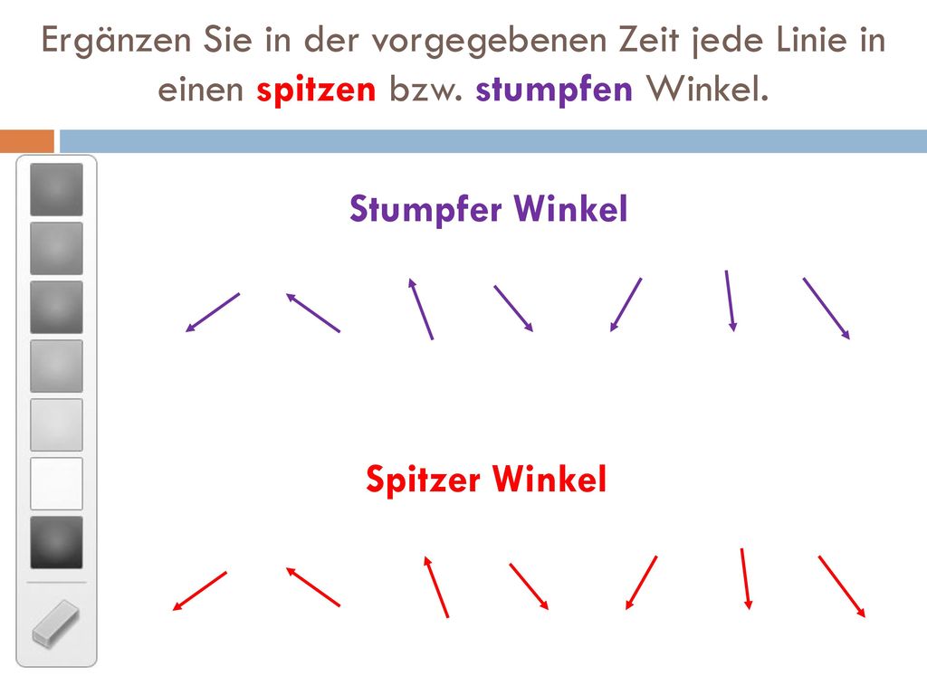 Ordnen Sie jedem Winkeltyp die richtige Zeichnung zu.
