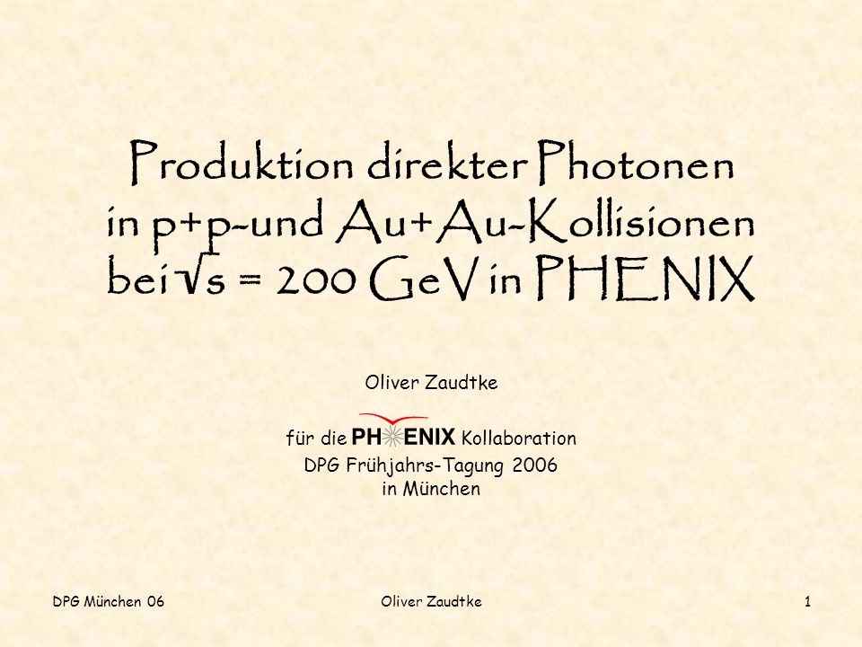 DPG Frühjahrs-Tagung 2006 in München