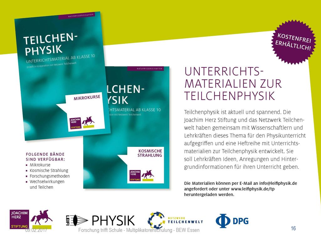 Forschung trifft Schule - Multiplikatorenschulung - BEW Essen