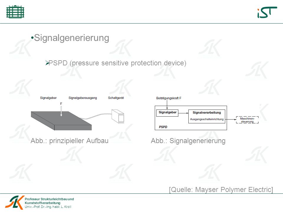 Signalgenerierung PSPD (pressure sensitive protection device)