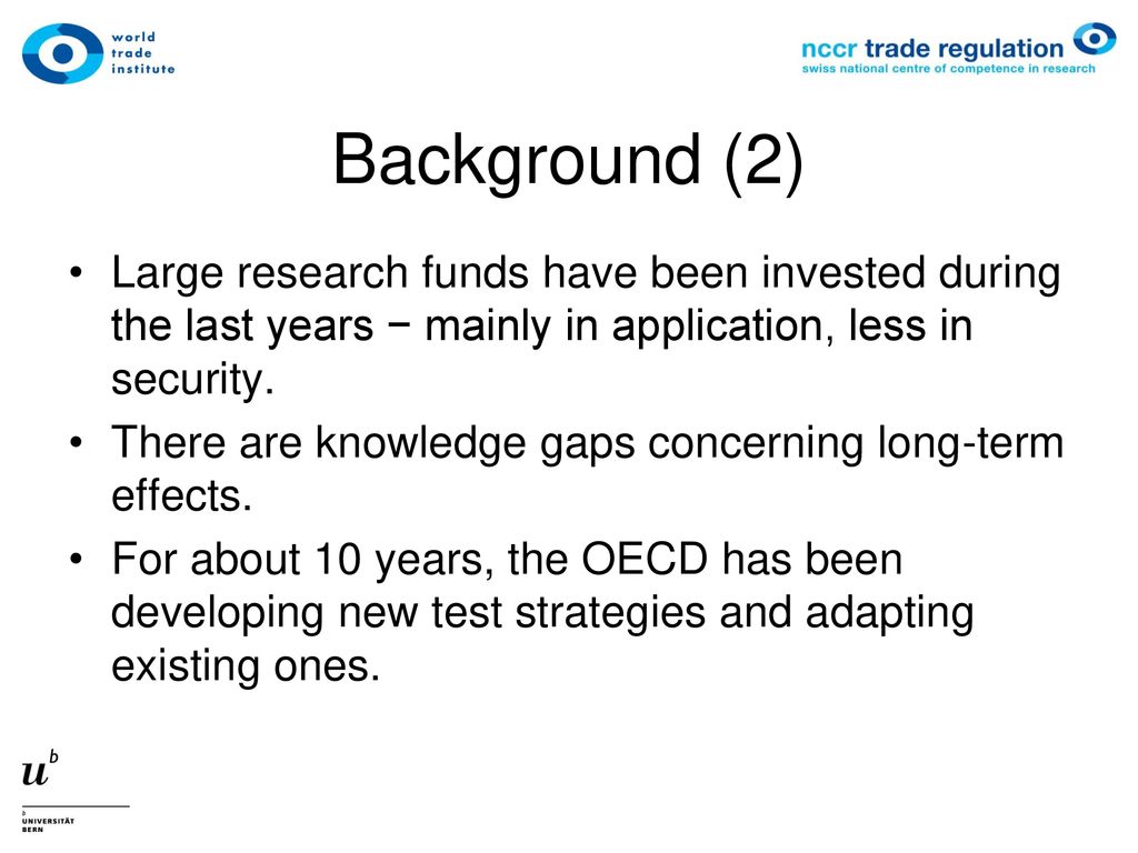 Background (2) Large research funds have been invested during the last years − mainly in application, less in security.