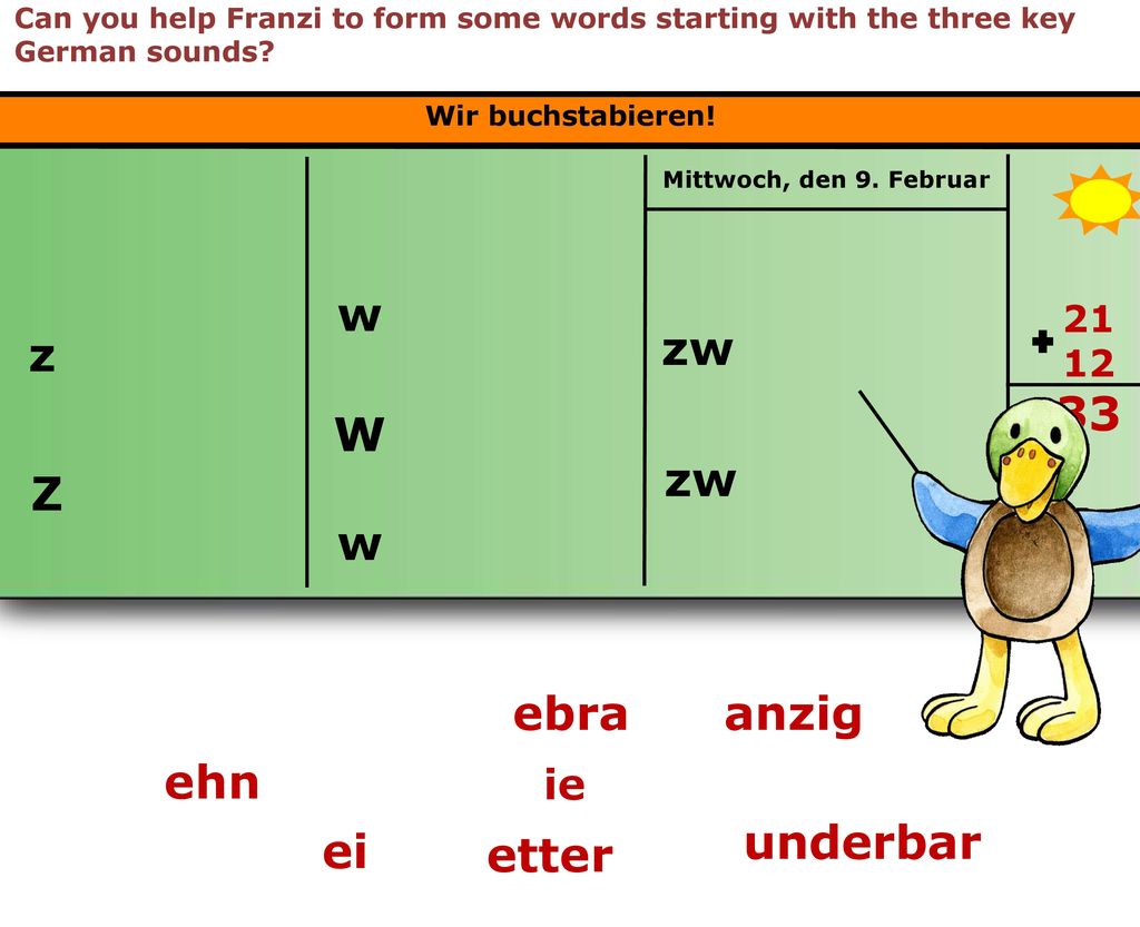w zw z W zw Z w ebra anzig ehn underbar ei etter ie