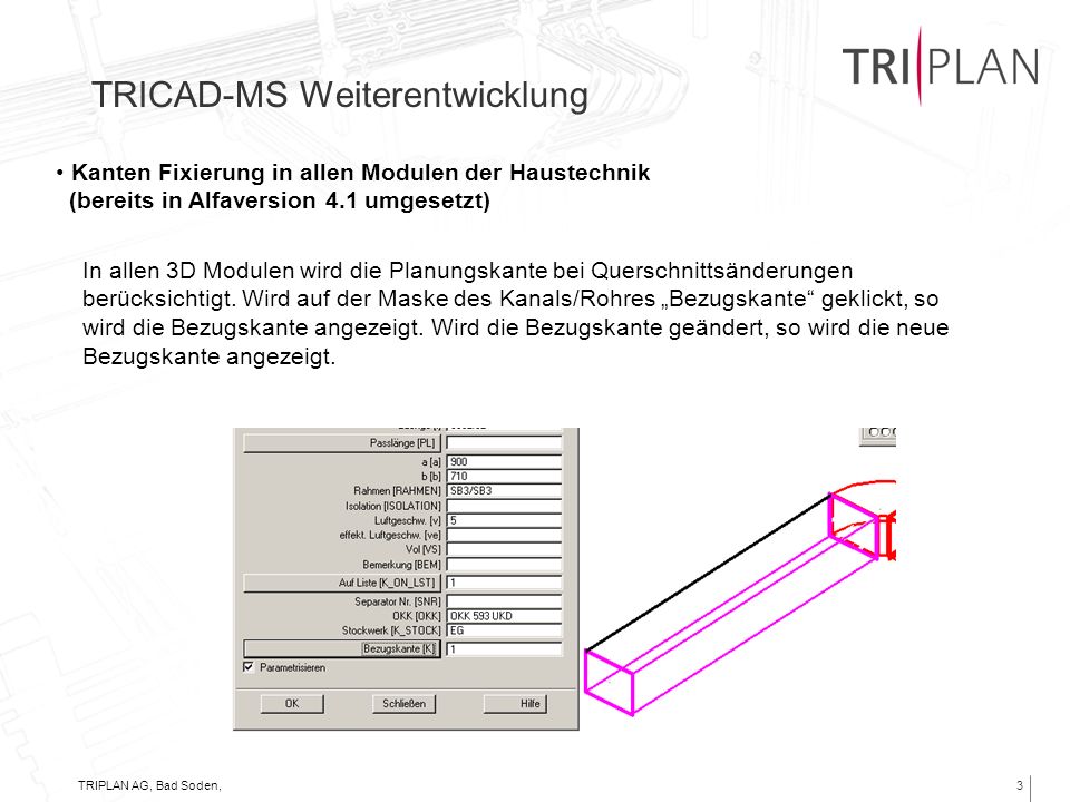 TRICAD-MS Weiterentwicklung
